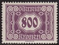 Austria 1922 Numbers 800 K Violet Scott J123